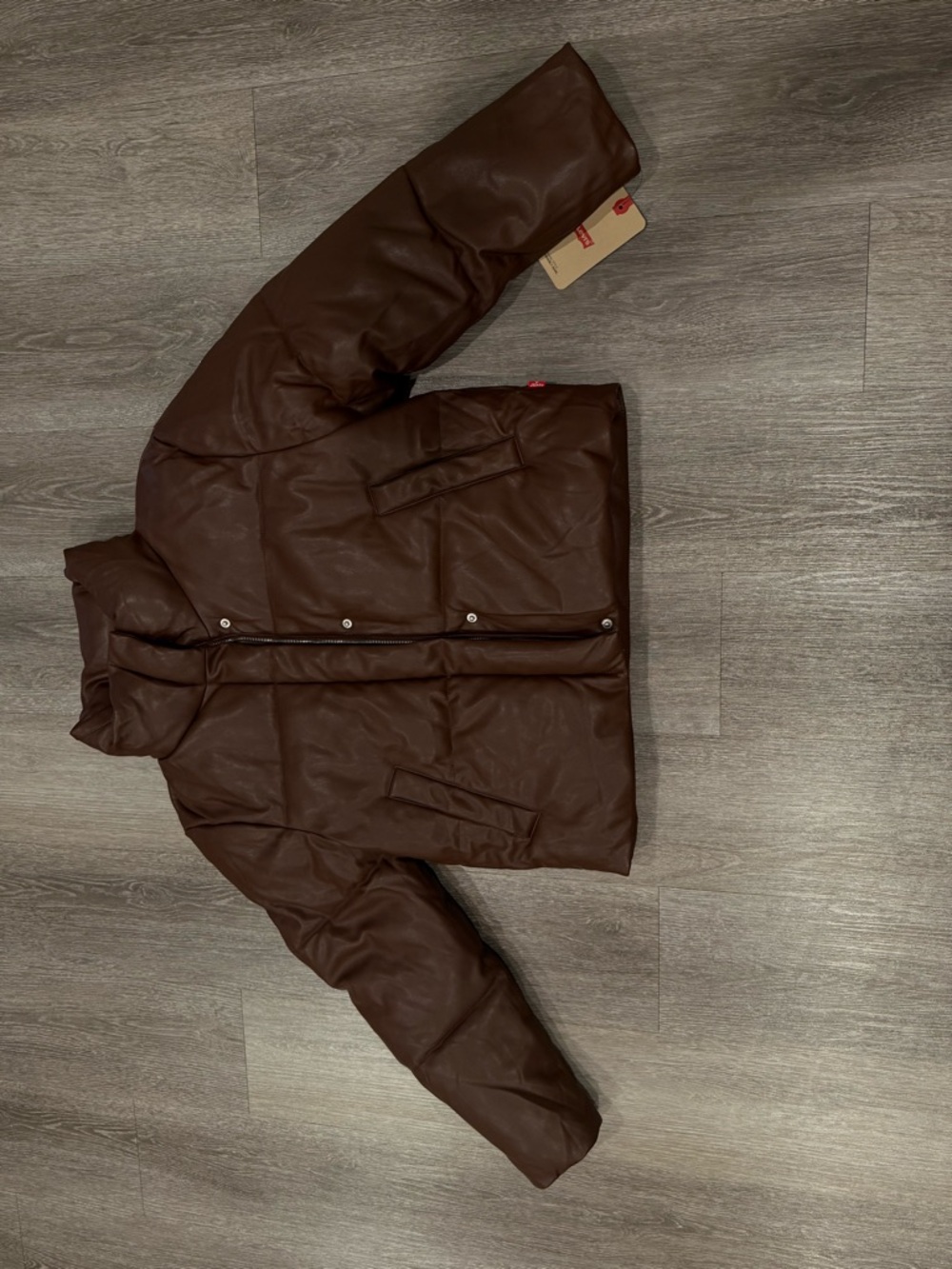 Levi's Dark Brown Puffer Bomber Jacket